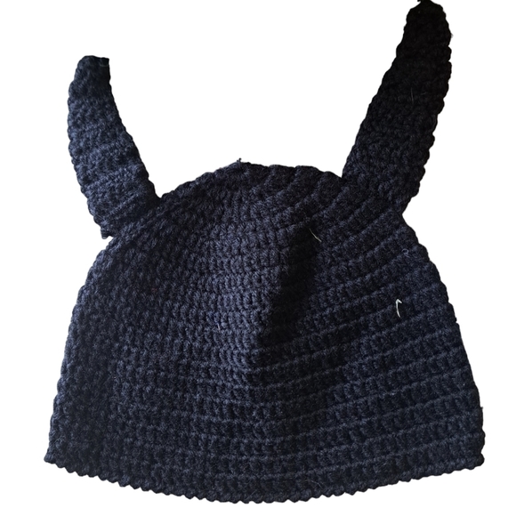 Kids knitted UGLY DOLL hat black funny face ears One Size - Picture 3 of 3